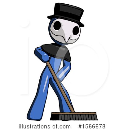 Royalty-Free (RF) Blue Design Mascot Clipart Illustration by Leo Blanchette - Stock Sample #1566678