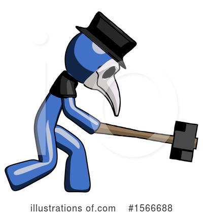 Royalty-Free (RF) Blue Design Mascot Clipart Illustration by Leo Blanchette - Stock Sample #1566688