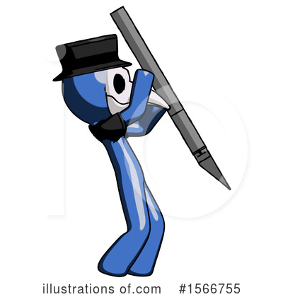 Royalty-Free (RF) Blue Design Mascot Clipart Illustration by Leo Blanchette - Stock Sample #1566755