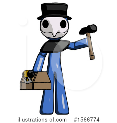Royalty-Free (RF) Blue Design Mascot Clipart Illustration by Leo Blanchette - Stock Sample #1566774