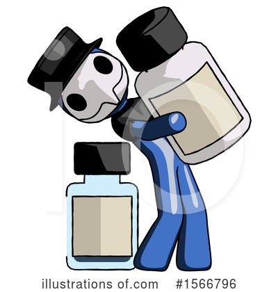 Royalty-Free (RF) Blue Design Mascot Clipart Illustration by Leo Blanchette - Stock Sample #1566796