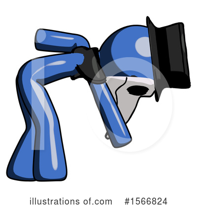 Royalty-Free (RF) Blue Design Mascot Clipart Illustration by Leo Blanchette - Stock Sample #1566824
