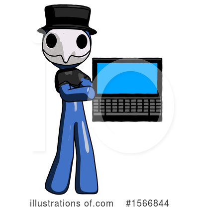 Royalty-Free (RF) Blue Design Mascot Clipart Illustration by Leo Blanchette - Stock Sample #1566844