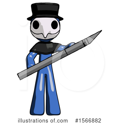 Royalty-Free (RF) Blue Design Mascot Clipart Illustration by Leo Blanchette - Stock Sample #1566882
