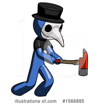 Royalty-Free (RF) Blue Design Mascot Clipart Illustration by Leo Blanchette - Stock Sample #1566895