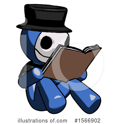 Royalty-Free (RF) Blue Design Mascot Clipart Illustration by Leo Blanchette - Stock Sample #1566902