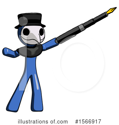 Royalty-Free (RF) Blue Design Mascot Clipart Illustration by Leo Blanchette - Stock Sample #1566917