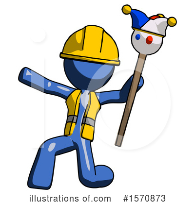 Royalty-Free (RF) Blue Design Mascot Clipart Illustration by Leo Blanchette - Stock Sample #1570873