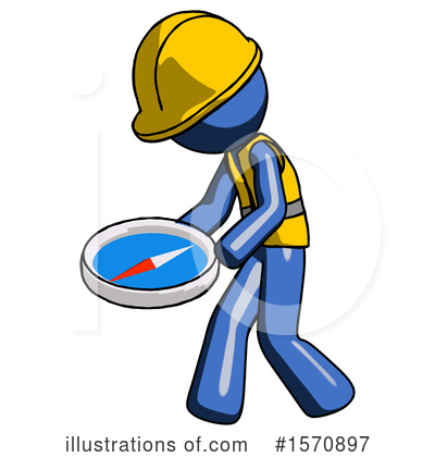 Royalty-Free (RF) Blue Design Mascot Clipart Illustration by Leo Blanchette - Stock Sample #1570897