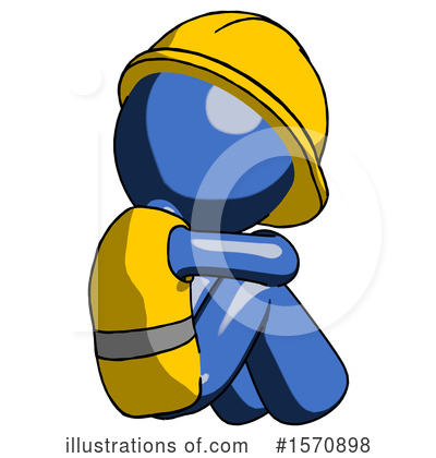 Royalty-Free (RF) Blue Design Mascot Clipart Illustration by Leo Blanchette - Stock Sample #1570898