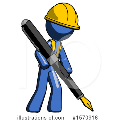 Royalty-Free (RF) Blue Design Mascot Clipart Illustration by Leo Blanchette - Stock Sample #1570916