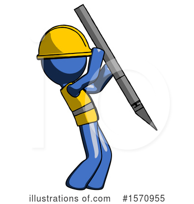 Royalty-Free (RF) Blue Design Mascot Clipart Illustration by Leo Blanchette - Stock Sample #1570955