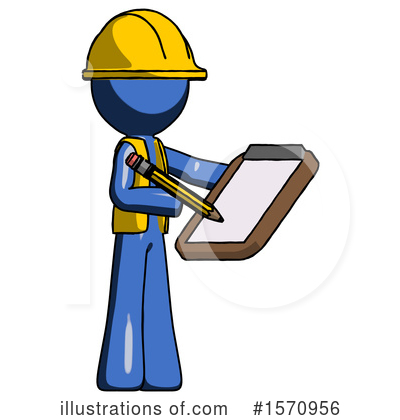 Royalty-Free (RF) Blue Design Mascot Clipart Illustration by Leo Blanchette - Stock Sample #1570956