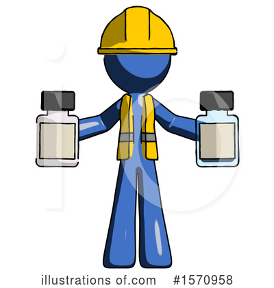 Royalty-Free (RF) Blue Design Mascot Clipart Illustration by Leo Blanchette - Stock Sample #1570958