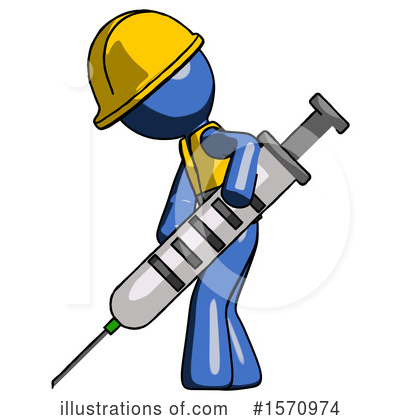 Royalty-Free (RF) Blue Design Mascot Clipart Illustration by Leo Blanchette - Stock Sample #1570974