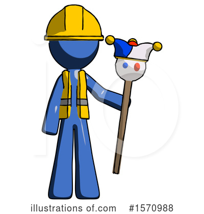 Royalty-Free (RF) Blue Design Mascot Clipart Illustration by Leo Blanchette - Stock Sample #1570988