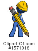 Blue Design Mascot Clipart #1571018 by Leo Blanchette