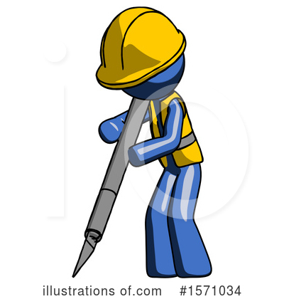 Royalty-Free (RF) Blue Design Mascot Clipart Illustration by Leo Blanchette - Stock Sample #1571034