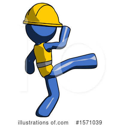 Royalty-Free (RF) Blue Design Mascot Clipart Illustration by Leo Blanchette - Stock Sample #1571039