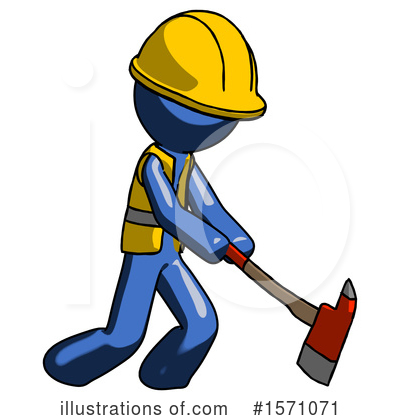 Royalty-Free (RF) Blue Design Mascot Clipart Illustration by Leo Blanchette - Stock Sample #1571071