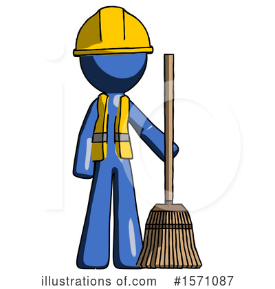 Royalty-Free (RF) Blue Design Mascot Clipart Illustration by Leo Blanchette - Stock Sample #1571087