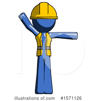Royalty-Free (RF) Blue Design Mascot Clipart Illustration by Leo Blanchette - Stock Sample #1571126