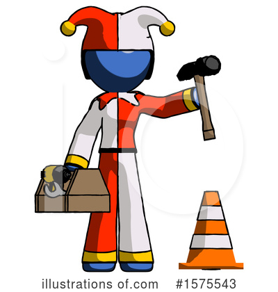 Royalty-Free (RF) Blue Design Mascot Clipart Illustration by Leo Blanchette - Stock Sample #1575543