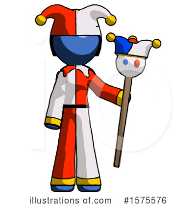 Royalty-Free (RF) Blue Design Mascot Clipart Illustration by Leo Blanchette - Stock Sample #1575576