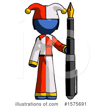 Royalty-Free (RF) Blue Design Mascot Clipart Illustration by Leo Blanchette - Stock Sample #1575691