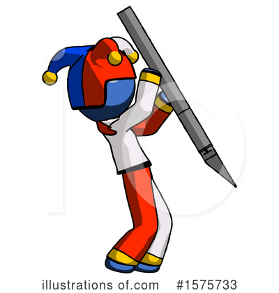 Royalty-Free (RF) Blue Design Mascot Clipart Illustration by Leo Blanchette - Stock Sample #1575733