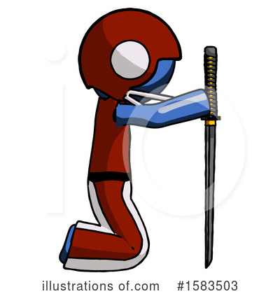Royalty-Free (RF) Blue Design Mascot Clipart Illustration by Leo Blanchette - Stock Sample #1583503