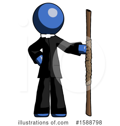 Royalty-Free (RF) Blue Design Mascot Clipart Illustration by Leo Blanchette - Stock Sample #1588798