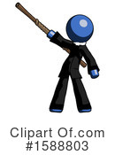 Blue Design Mascot Clipart #1588803 by Leo Blanchette