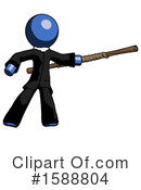Blue Design Mascot Clipart #1588804 by Leo Blanchette