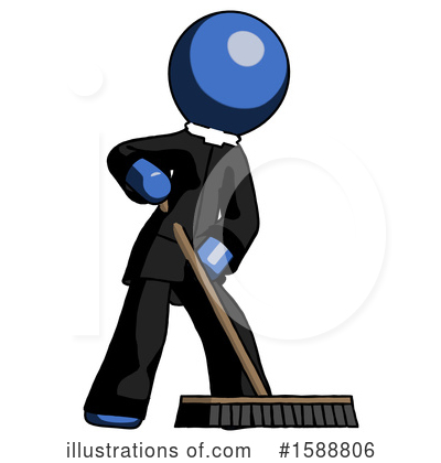 Royalty-Free (RF) Blue Design Mascot Clipart Illustration by Leo Blanchette - Stock Sample #1588806
