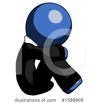 Royalty-Free (RF) Blue Design Mascot Clipart Illustration by Leo Blanchette - Stock Sample #1588809