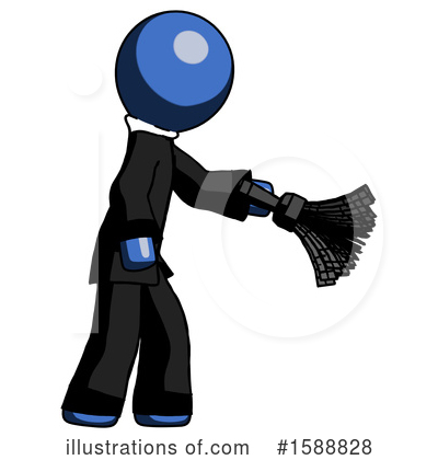 Royalty-Free (RF) Blue Design Mascot Clipart Illustration by Leo Blanchette - Stock Sample #1588828