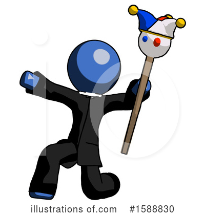 Royalty-Free (RF) Blue Design Mascot Clipart Illustration by Leo Blanchette - Stock Sample #1588830