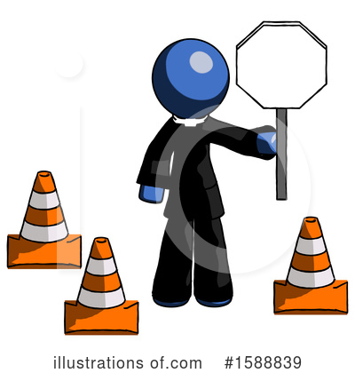 Royalty-Free (RF) Blue Design Mascot Clipart Illustration by Leo Blanchette - Stock Sample #1588839