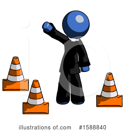 Royalty-Free (RF) Blue Design Mascot Clipart Illustration by Leo Blanchette - Stock Sample #1588840