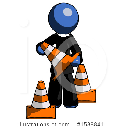 Royalty-Free (RF) Blue Design Mascot Clipart Illustration by Leo Blanchette - Stock Sample #1588841