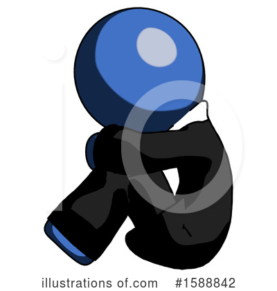 Royalty-Free (RF) Blue Design Mascot Clipart Illustration by Leo Blanchette - Stock Sample #1588842