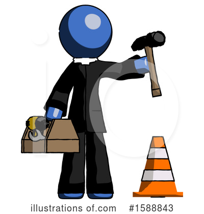 Royalty-Free (RF) Blue Design Mascot Clipart Illustration by Leo Blanchette - Stock Sample #1588843