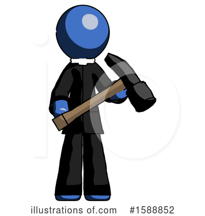 Royalty-Free (RF) Blue Design Mascot Clipart Illustration by Leo Blanchette - Stock Sample #1588852