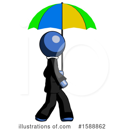 Royalty-Free (RF) Blue Design Mascot Clipart Illustration by Leo Blanchette - Stock Sample #1588862