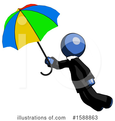 Royalty-Free (RF) Blue Design Mascot Clipart Illustration by Leo Blanchette - Stock Sample #1588863