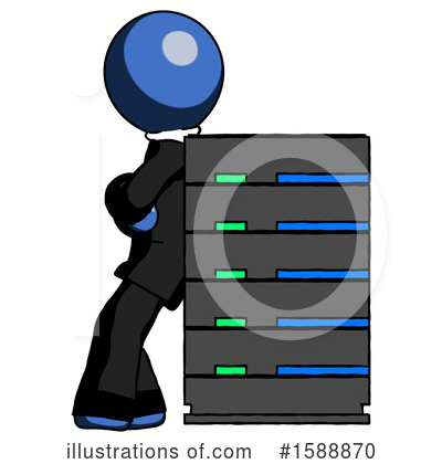 Royalty-Free (RF) Blue Design Mascot Clipart Illustration by Leo Blanchette - Stock Sample #1588870