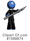Blue Design Mascot Clipart #1588874 by Leo Blanchette