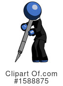 Blue Design Mascot Clipart #1588875 by Leo Blanchette