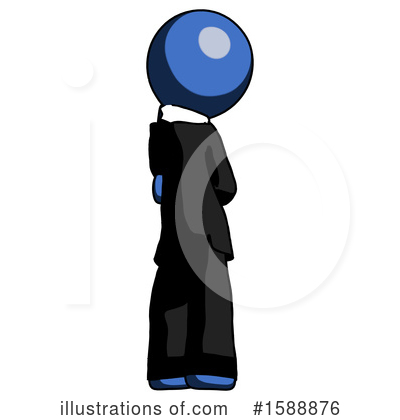 Royalty-Free (RF) Blue Design Mascot Clipart Illustration by Leo Blanchette - Stock Sample #1588876